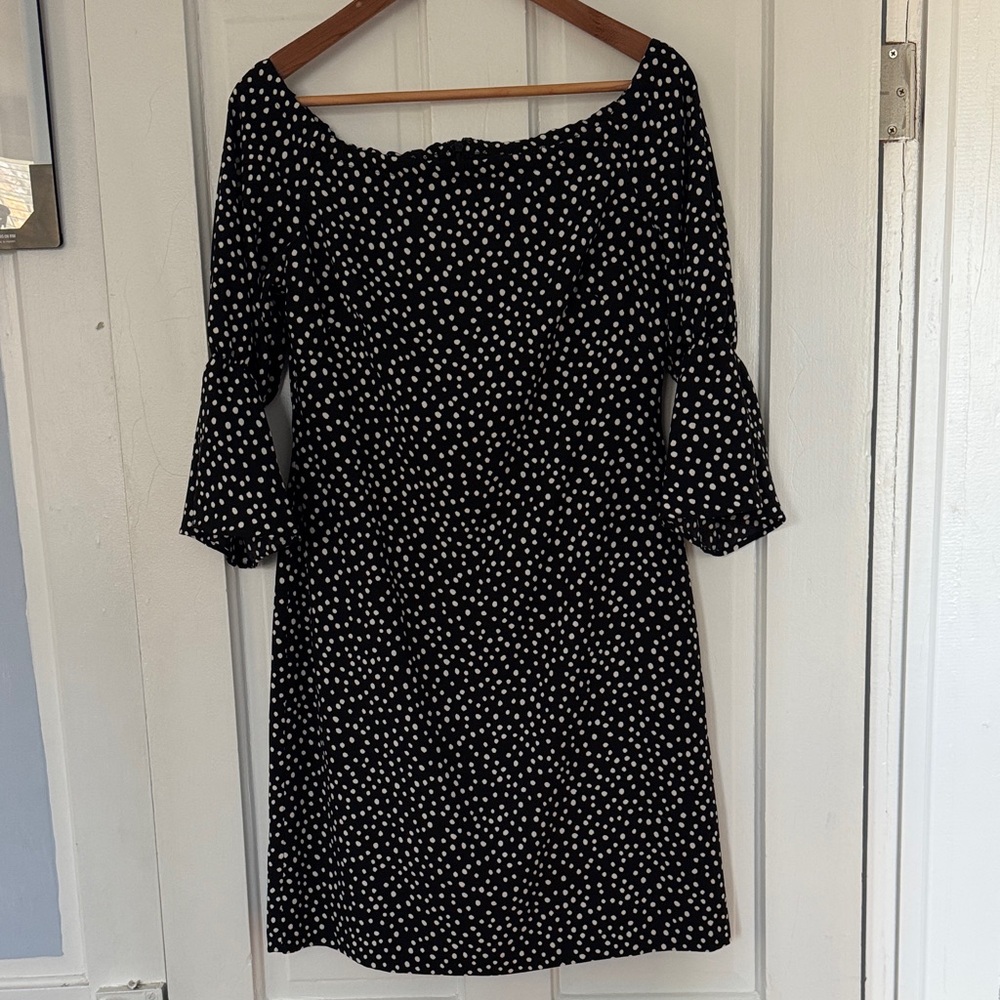 Ralph Lauren Black and White Long Sleeve Dress